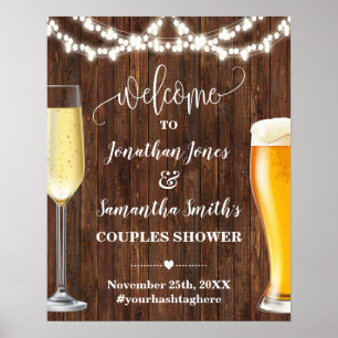 Póster Bienvenida Occidental Burbujas y Cervezas Ducha de