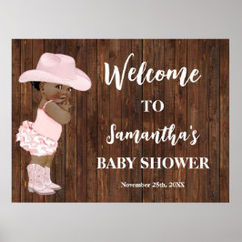 Póster Bienvenida Occidente Pequeña Vaquera Amo Baby Show