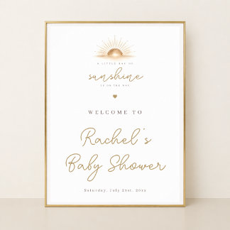 Póster Bienvenida para una Fiesta de Baby Shower de Un Pe