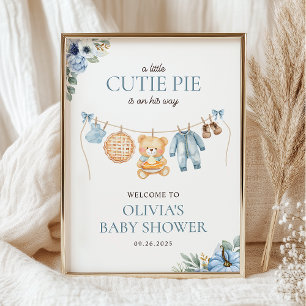 Póster Bienvenida Pastelito Azul Niño Cae Bienvenida de B