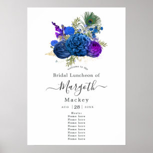 Póster Bienvenida Pavón Floral Vintage