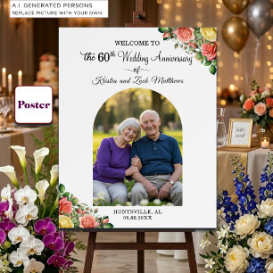 Póster Bienvenida personalizada 1 foto 60 aniversario de