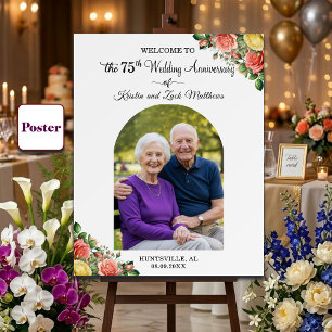 Póster Bienvenida personalizada 1 foto 75 aniversario de 
