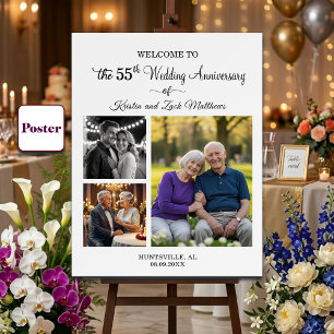 Póster Bienvenida personalizada 3 fotos 55 aniversario de
