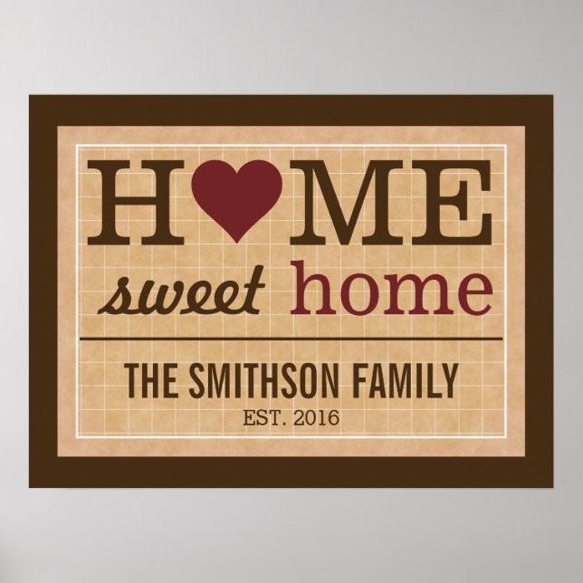 Póster Bienvenida personalizada a la familia Dulce Hogar (Frente)