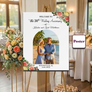 Póster Bienvenida personalizada al 30 aniversario de boda