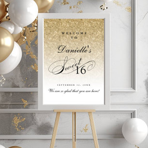 Póster Bienvenida personalizada con Purpurina Gold 16