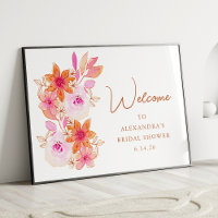 Bienvenida personalizada de ducha de flores naranj