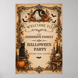 Póster Bienvenida personalizada de fiesta de Halloween vi