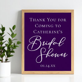 Póster Bienvenida personalizada de la ducha morada