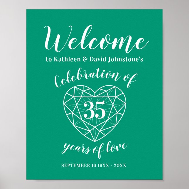 Póster Bienvenida poster 35º aniversario de esmeralda ver (Frente)