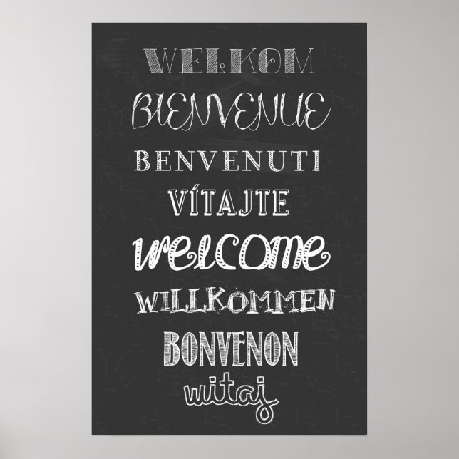 Póster ¡Bienvenida! Poster de Chalkboard (Frente)
