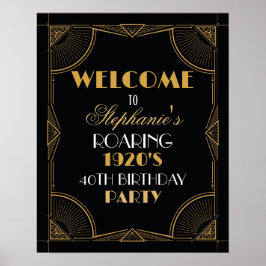 Póster Bienvenida Poster Gatsby Art Deco Rótulo de cumple