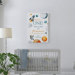 Póster Bienvenida Primera Aventura Espacial Cumpleaños Ni