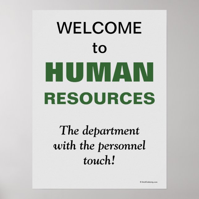 Póster Bienvenida Recursos humanos Rótulo de oficina de r (Frente)
