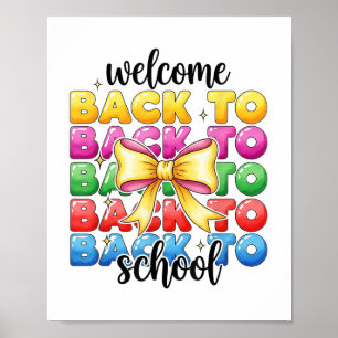 Póster Bienvenida Retro De Nuevo A La Apreciación De Los
