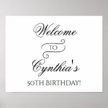 Bienvenida Rótulo Poster de Cumpleaños