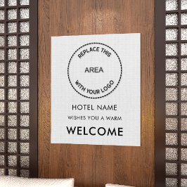 Póster Bienvenida Simple Al Logotipo Del Nombre Del Hotel