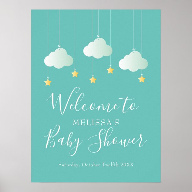 Póster Bienvenida Twinkle Twinkle Baby Shower / Sprinkle (Frente)