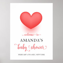 Póster Bienvenida única de San Valentín en Baby Shower