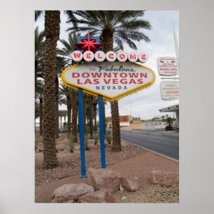 Póster Bienvenido a Downtown Las Vegas Poster Print