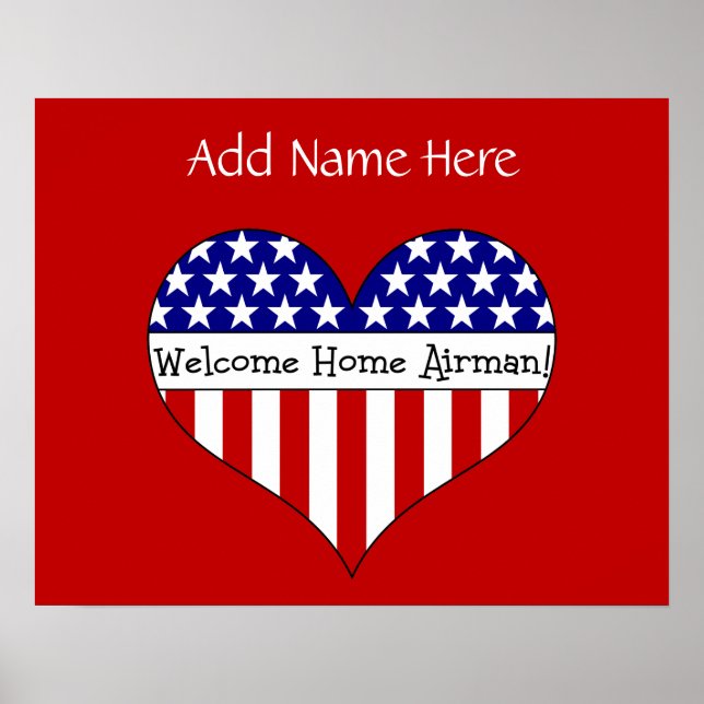 Póster ¡Bienvenido a Home Airman! (Nombre del Personaliza (Frente)