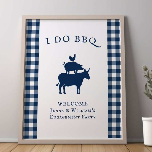 Póster Bienvenido a I Do BBQ estilo granja rústica con cu (Editable I DO BBQ Welcome Poster from my Rustic Farmhouse BBQ Bridal Shower)
