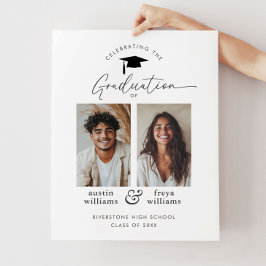 Póster Bienvenido a la fiesta conjunta de graduación 2