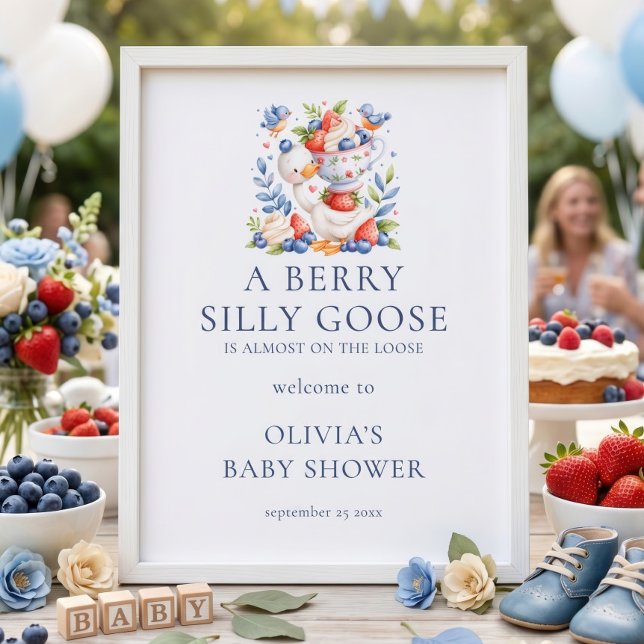 Póster Bienvenido a la Fiesta de Bebé Berry Silly Goose B (Subido por el creador)