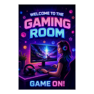 Póster Bienvenido a la Sala de Juegos – ¡Juego Activado!