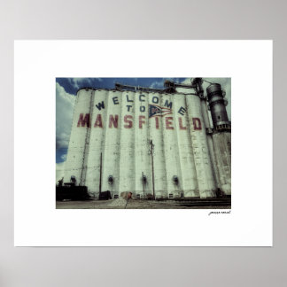 Póster Bienvenido a Mansfield Ohio Grain Silos Poster Pri