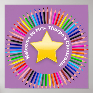 Póster Bienvenido a mi clase personalizada