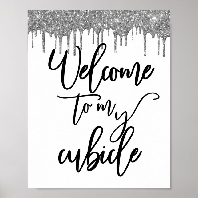 Póster Bienvenido a mi trabajo de oficina de Cubicle Rótu (Frente)