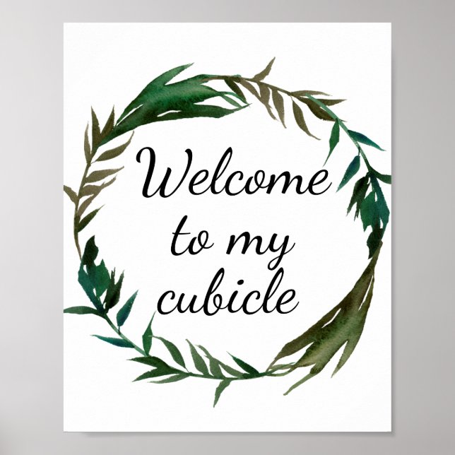 Póster Bienvenido a mi trabajo de oficina de Cubicle Rótu (Frente)