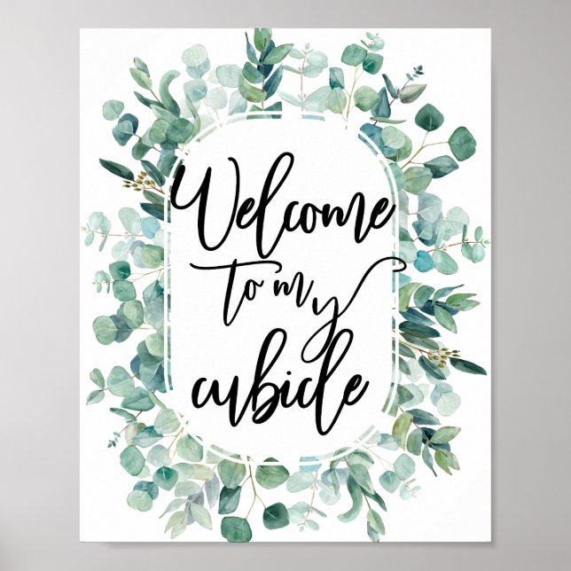 Póster Bienvenido a mi trabajo de oficina de Cubicle Rótu (Frente)