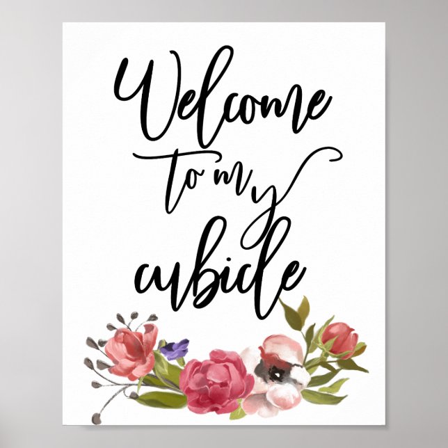 Póster Bienvenido a mi trabajo de oficina de Cubicle Rótu (Frente)