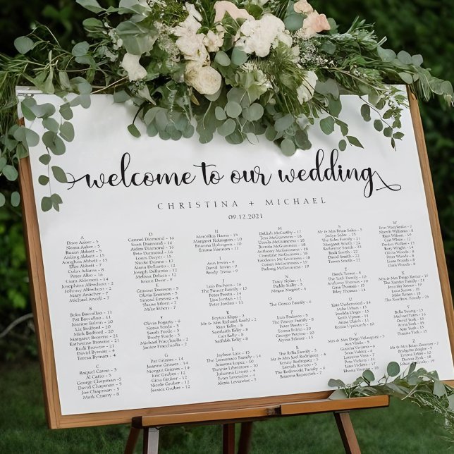 Póster Bienvenido a nuestra tabla de asientos para bodas  (Subido por el creador)
