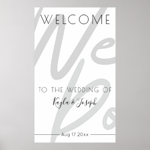 Póster Bienvenido a nuestro boda