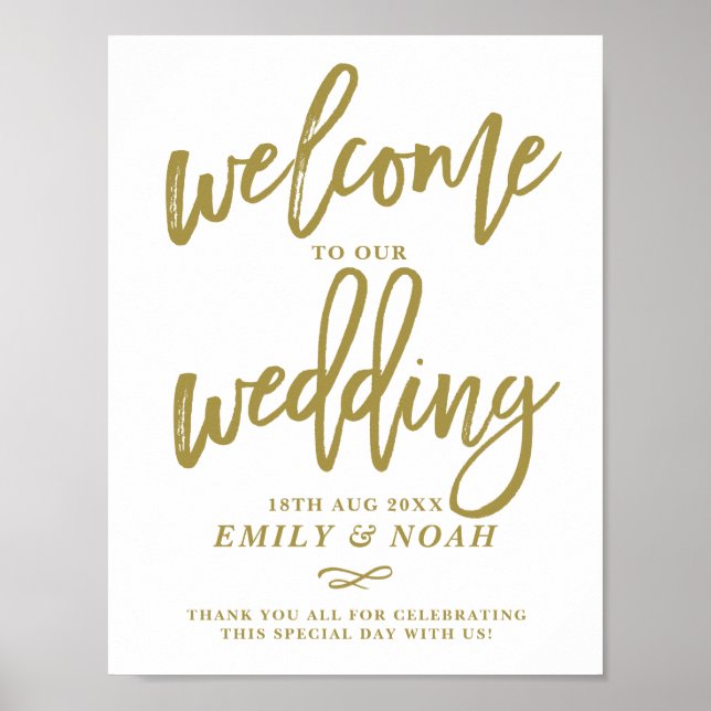 Póster Bienvenido a nuestro Boda por las cartas rusticas  (Frente)