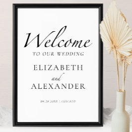 Póster Bienvenido a nuestro Boda signo de bienvenida en b