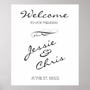 Póster Bienvenido a nuestro cartel de Boda