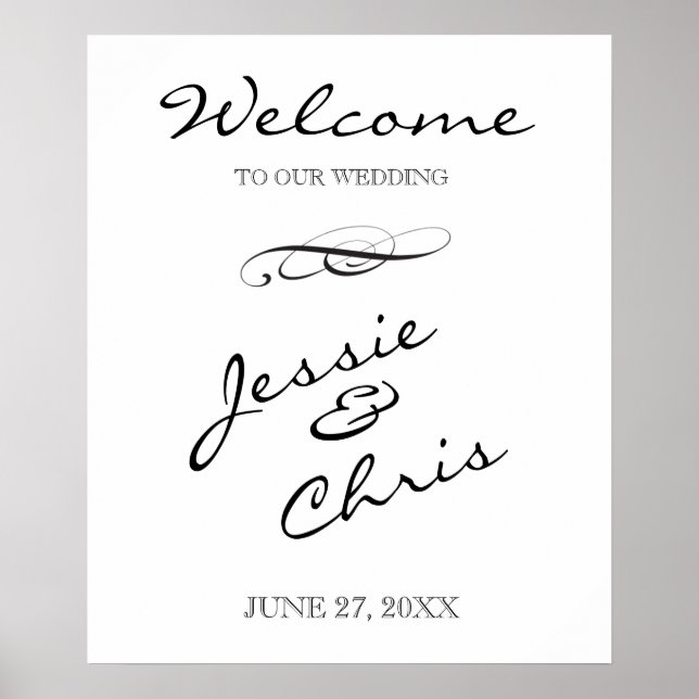 Póster Bienvenido a nuestro cartel de Boda (Frente)