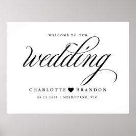 Póster Bienvenido a nuestro cartel de boda