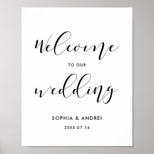 Póster Bienvenido a nuestro cartel de boda