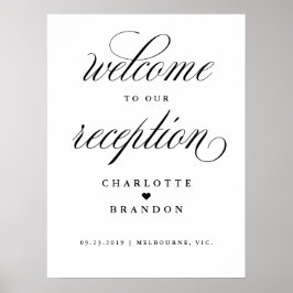Póster Bienvenido a nuestro cartel de boda de recepción