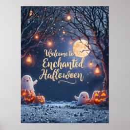 Póster Bienvenido a nuestro Halloween encantado: adorable