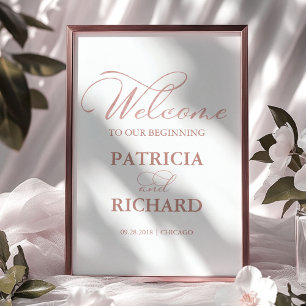 Póster Bienvenido a nuestro letrero de caligrafía elegant