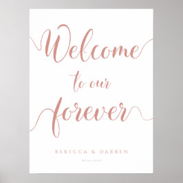 Póster Bienvenido a nuestro Rótulo Boda Forever