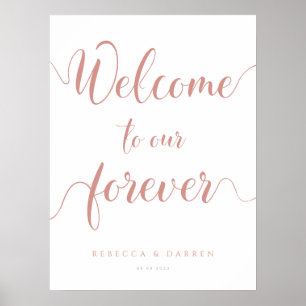 Póster Bienvenido a nuestro Rótulo Boda Forever