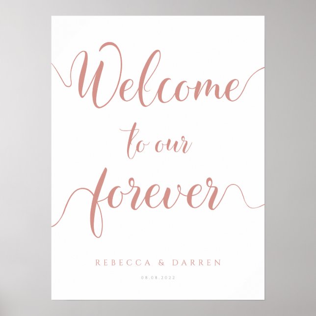 Póster Bienvenido a nuestro Rótulo Boda Forever (Frente)